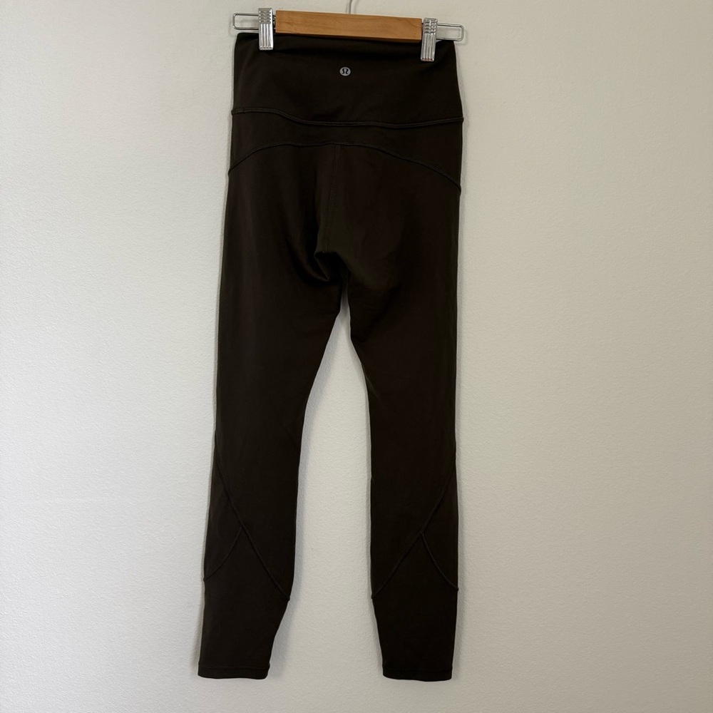 Lululemon In Movement 7/8 Tight *Everlux 25" Dark Green Athletic Leggings Sz 4 - Picture 10 of 11